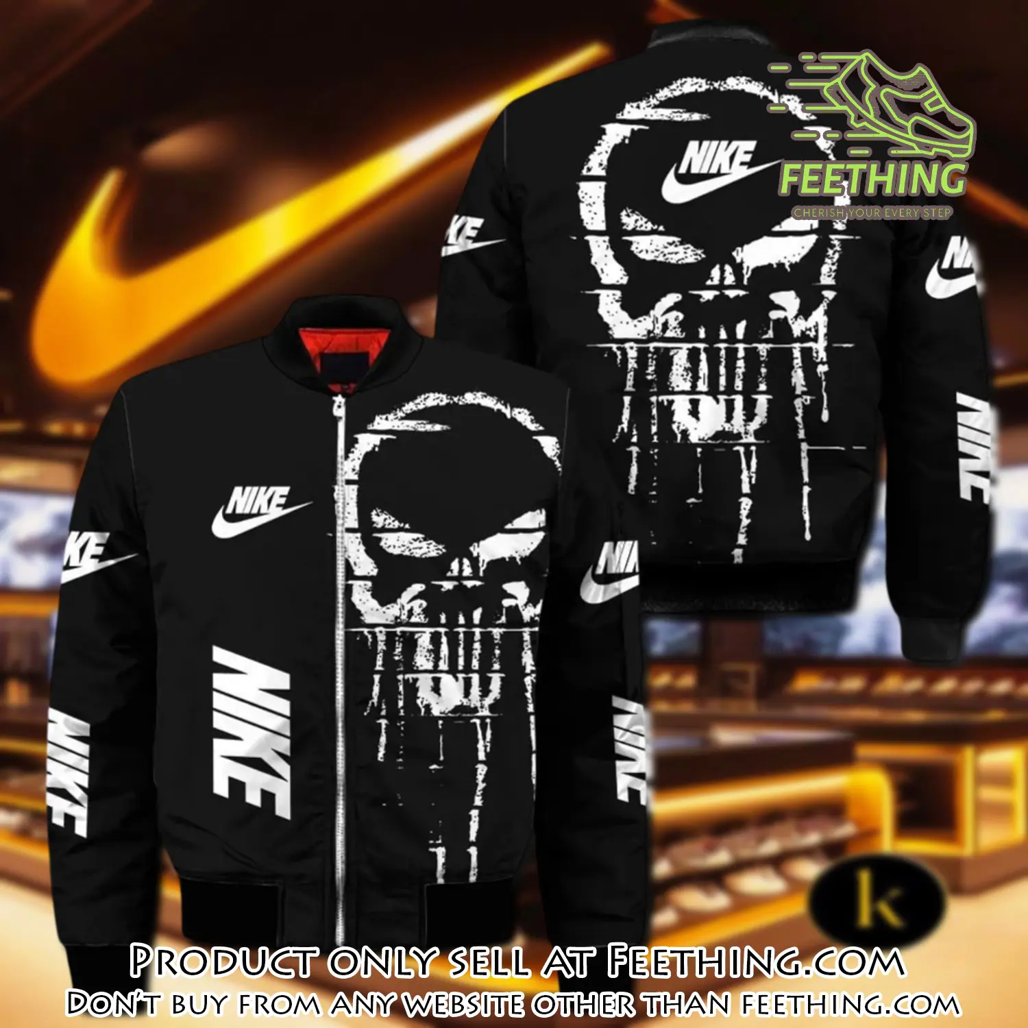 Nike punisher black luxury brand bomber jacket outfit for men women ft3548175